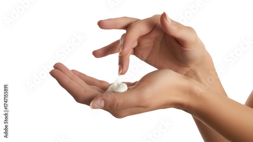 Wallpaper Mural Hand applying cosmetic cream isolated on transparent background Torontodigital.ca