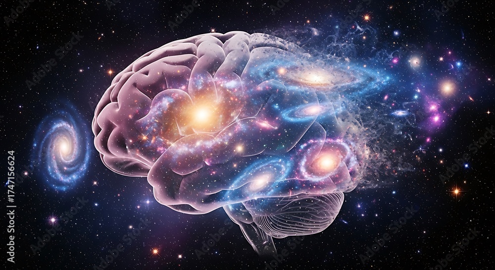 Naklejka premium human brain in space