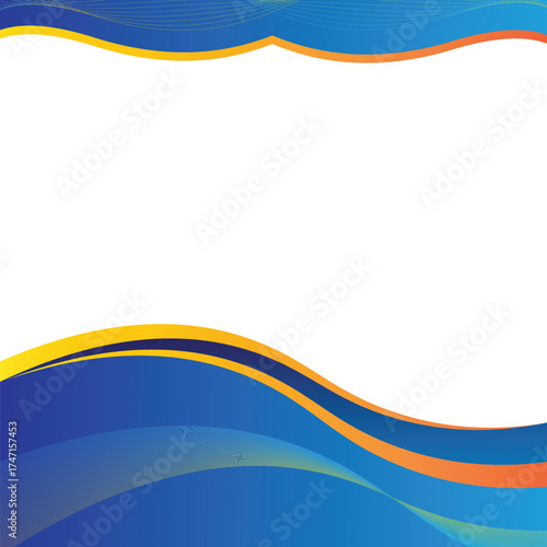 Abstract Blue and Yellow Wave Background Design