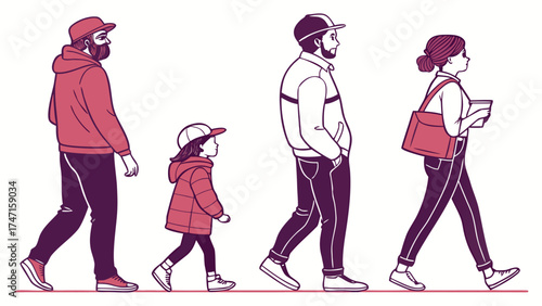 People in Different Poses Including Standing, Walking, Sitting, and Talking Outlined, Symbol for architecture and landscape drawing, Simple People line cad art