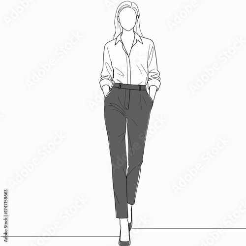 Confident woman in stylish professional attire ready to conquer the business world, empowering success and making a statement in modern fashion
