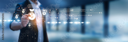 Businessman hand hold budget, financial planning, expense control, cost optimization, resource allocation, revenue management, capital investment, savings strategy, profit planning.