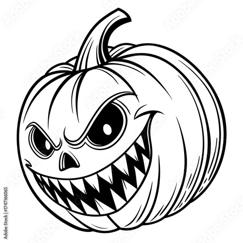 Black and white scary jack o lantern face halloween 2