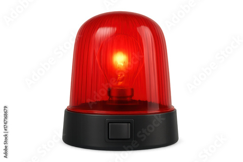 Red emergency light siren warning alarm blinking