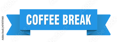 coffee break ribbon isolated on transparent background. coffee break ribbon