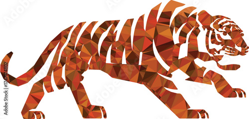Low Poly Tiger Head Illustration
