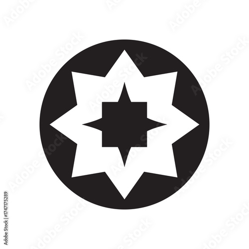 symbol of Bahai Faith isolated