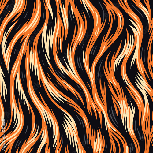 Tiger skin vectand illustration featuring wild fur stripes and texture, suitable fand background wallpapers, fabric prints, and tile surfaces.