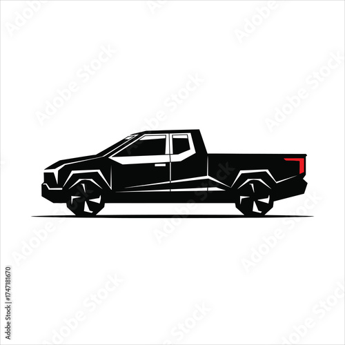 Illustration of a black pickup truck