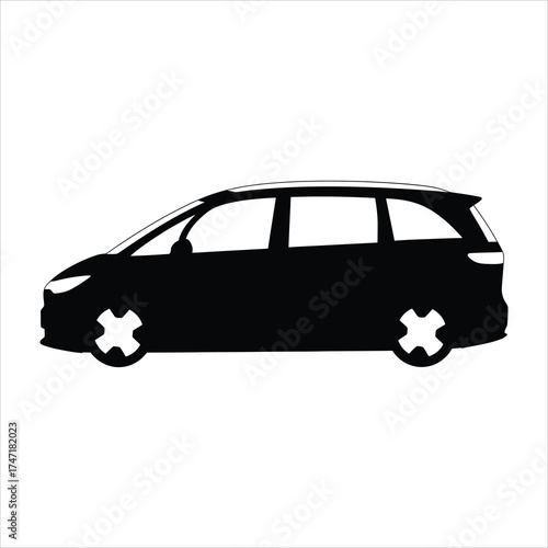 Silhouette of a minivan showcasing its design