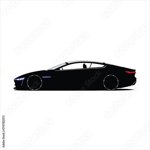 Black sports car with a sleek design