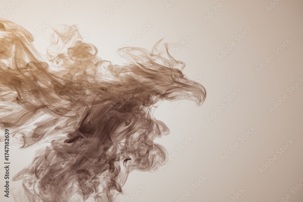 Fototapeta premium Abstract Smoke Formation Resembling a Bird