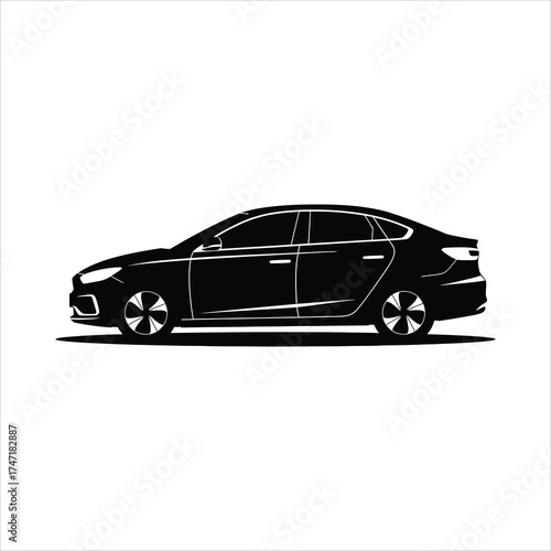 Black sedan illustration, a sleek and stylish car