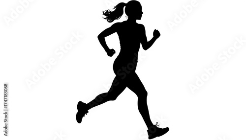 Silhouette of a woman running
