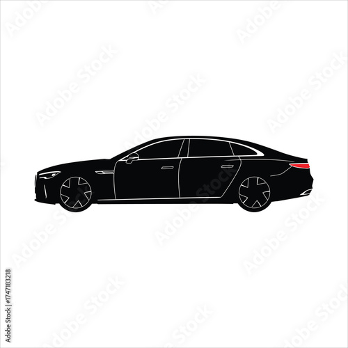Black sedan car with a sporty and elegant look