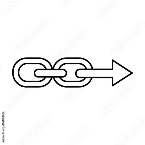 Link icon with arrow pointing right in minimal line design  