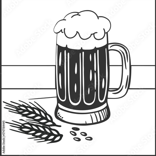 Beer mug with foam icon. Line, glyph and filled outline colorful version, Glass of beer outline and filled vector sign