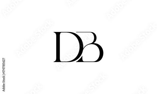 DB initial letters, monogram logo