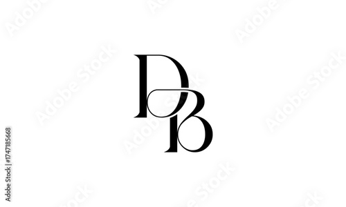 DB initial letters, monogram logo