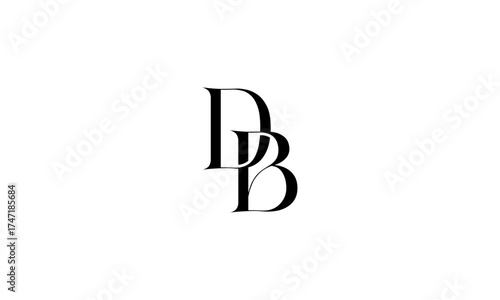 DB initial letters, monogram logo