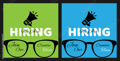 We are hiring recruitment open job vacancy design vector social media post banner template or web banner layout