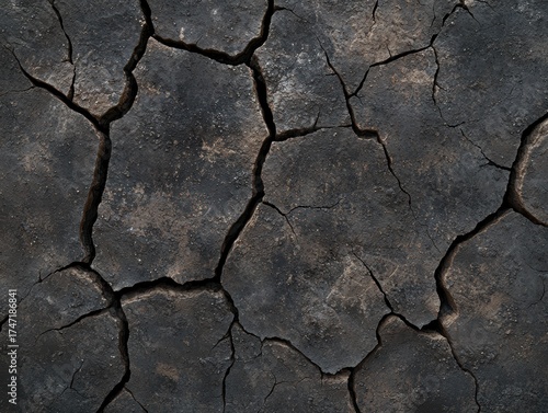 Cracked dry earth texture, global warming concept background.
