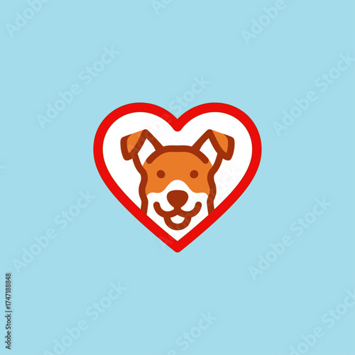 Dog lover icon flat vector design.