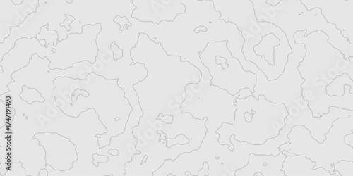 Contour lines topography minimalist gray geographic mountain relief map background, abstract curve textured grey surface modern design with topographic wavy seamless pattern of detail background.