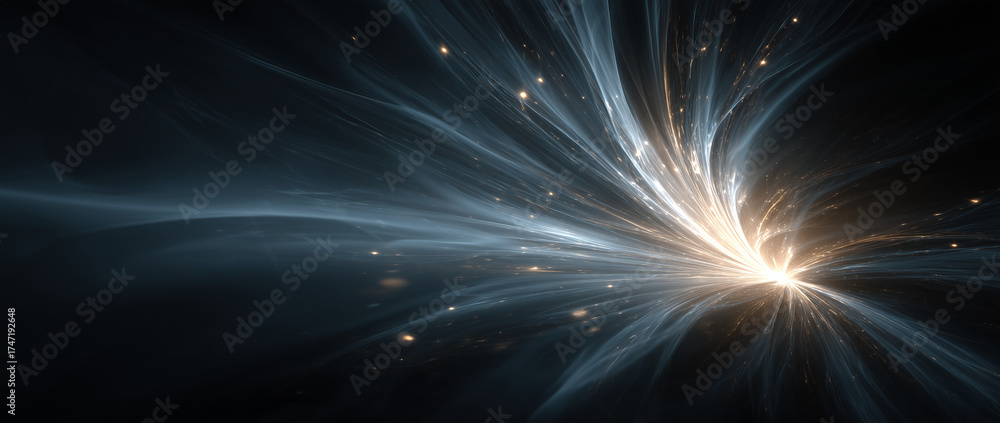 Fototapeta premium Glowing abstract lines forming a burst of light symmetry