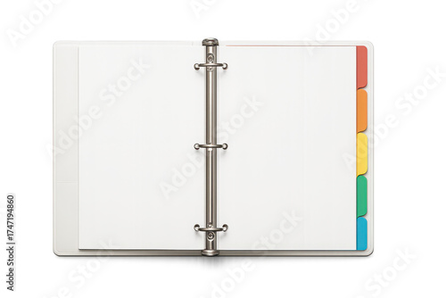 Wallpaper Mural Open 3-ring binder with colorful tabs, isolated on transparent background. Torontodigital.ca
