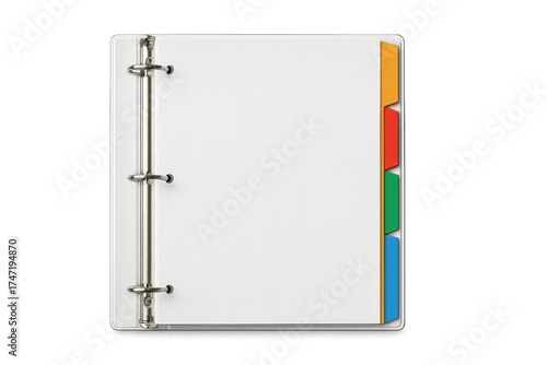 Wallpaper Mural Open three-ring binder with colorful dividers isolated on transparent background Torontodigital.ca