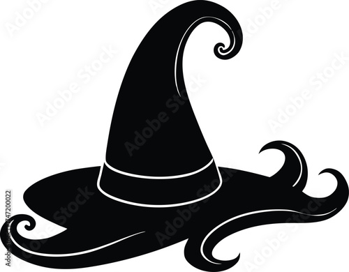 Wicked Witch Hat With Curled Tip Silhouette