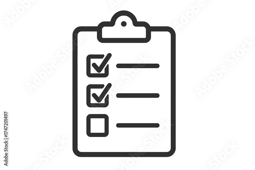 Clipboard with checklist vector icon. Task management and to-do list symbol. Project completion, survey form, or test schedule concept. Business document illustration.