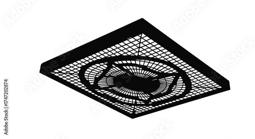 Modern ceiling fan with intricate design, offering a sleek and contemporary look for any interior space.