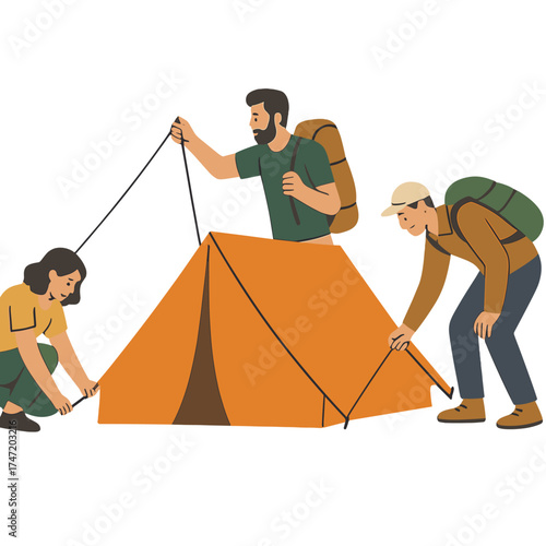 Organize a tent adventure in nature, emphasizing teamwork and vacation