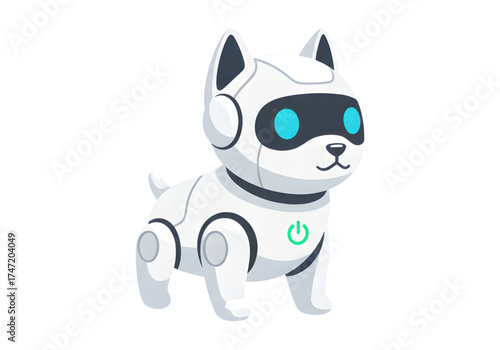 Minimal icon of a robotic companion pet — no background, no shadow PNG