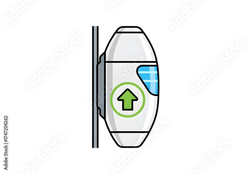  Minimal icon of a space elevator pod — no background, no shadow PNG