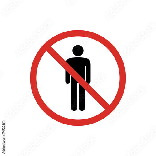 No entry sign. No people allowed sign, isolated on transparent vector