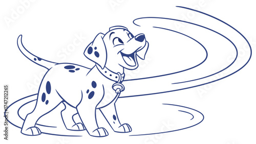 Happy Canine in Vector Art Style for Graphic Design Projects