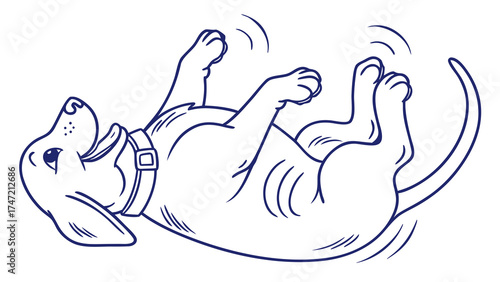 Exciting Action of a Labrador Retriever Leaping in a Playful Environment - Vector Illustration