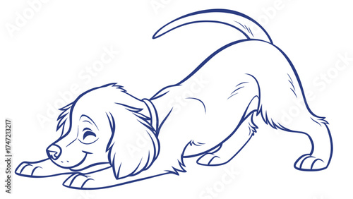 Playful Spaniel Shaking Off Water, Outdoor Fun, Vector Illustration, Cheerful Setting, Side View, Dog Behavior Concept