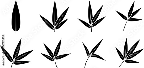 Bamboo leaf, Bamboo leaf silhouette, Bamboo leaf vector, Bamboo leaf icon, Bamboo leaf clipart 