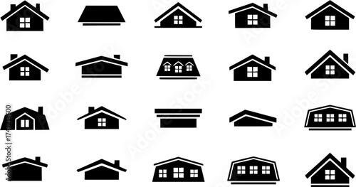 House roof silhouette, House roof, Roof, Roof clipart, Roof silhouette, House roof vector set, House roof icon, House roof logo