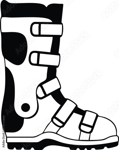 Medical walking boot for foot and ankle injury recovery support and protection vector illustration 