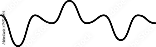 Freeform zigzag stroke with irregular, organic motion and fluid dynamic flow.