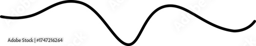 Abstract wavy line with a freely flowing motion, creating an irregular and organic curve.