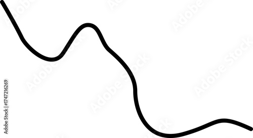 Abstract wavy line with a smooth, bending motion, forming a soft and fluid curve.