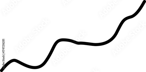 Abstract wavy line with irregular zigzag motion, creating a dynamic and freeform stroke.