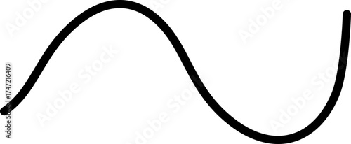Hand-drawn wavy path with natural and freeform motion.
