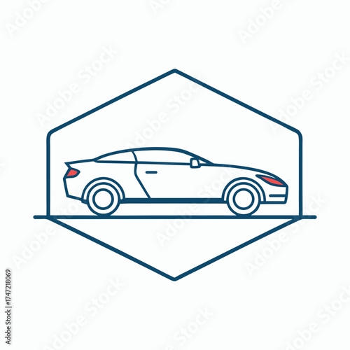 Vector Outline Sportscar Set in Multiple Colors for Automotive Design

